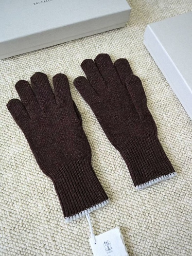 Кашемировые перчатки Brunello Cucinelli premium - Coffee   