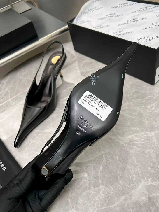 Женские кожаные туфли на каблуке Yves Saint Laurent premium