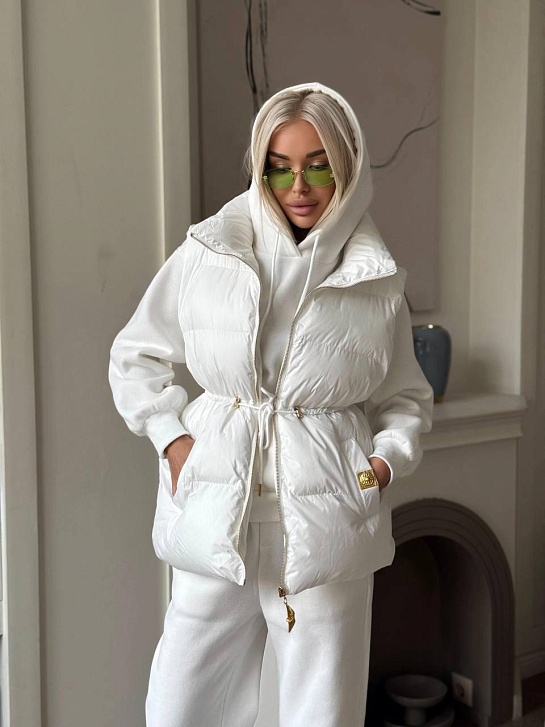 Женский костюм тройка на флисе Schiaparelli premium - White