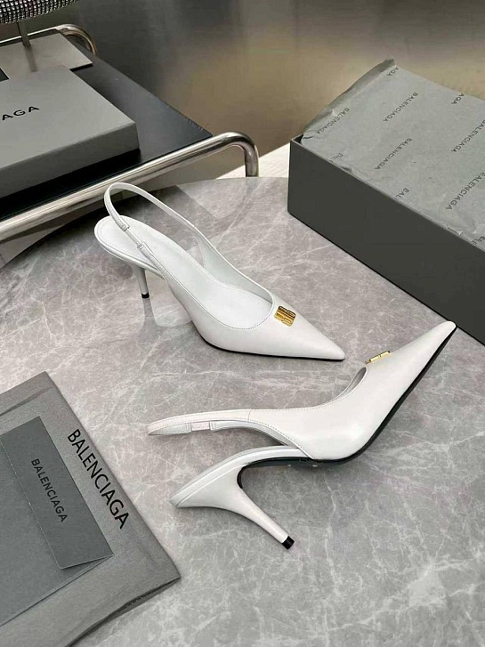 Женские кожаные туфли на каблуке Balenciaga premium
