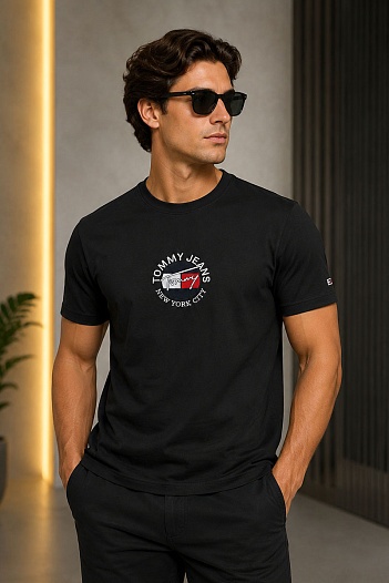 Чёрная мужская футболка Tommy Hilfiger New York City   