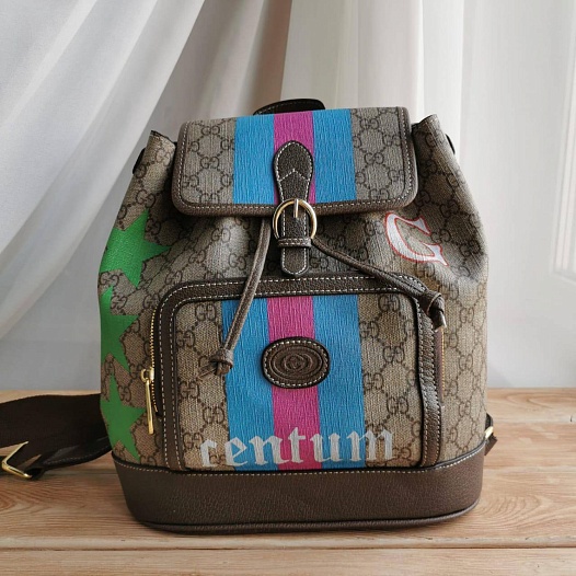 Кожаный рюкзак Gucci with interlocking G 26.5x30 см   