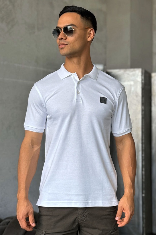 Мужское белое поло Hugo Boss