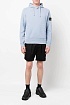 Худи голубого цвета Stone Island compass-patch