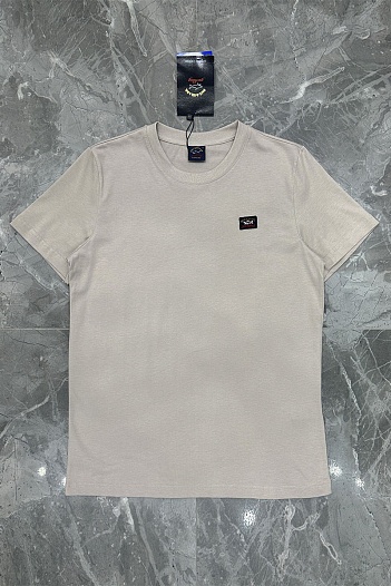 Футболка светло-бежевого цвета Paul & Shark logo-patch   