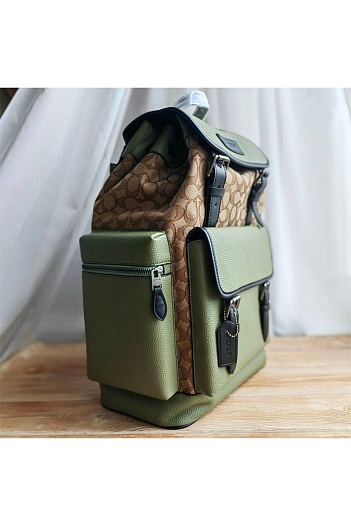 Кожаный рюкзак Coach - Green 45x30 см   