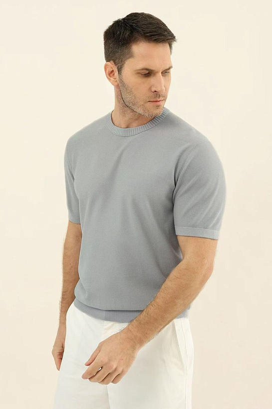 Мужская светло-серая футболка Loro Piana premium