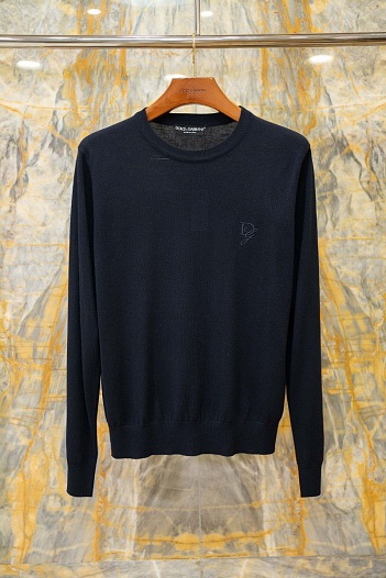 Мужской тёмно-синий джемпер Dolce & Gabbana premium   