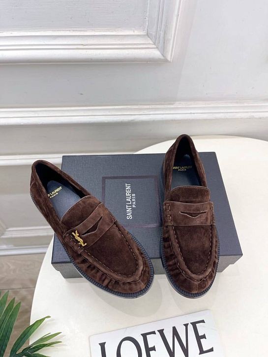 Женские замшевые лоферы Yves Saint Laurent premium