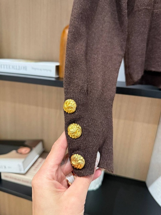 Женский трикотажный свитер Schiaparelli Premium - Coffee