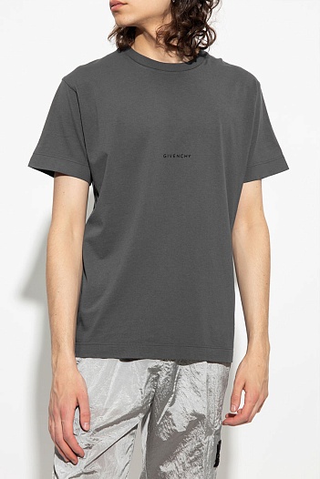 Футболка серого цвета Givenchy small logo   