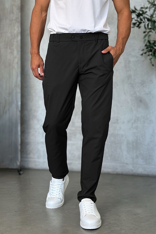 Мужские чёрные брюки Zilli slim fit