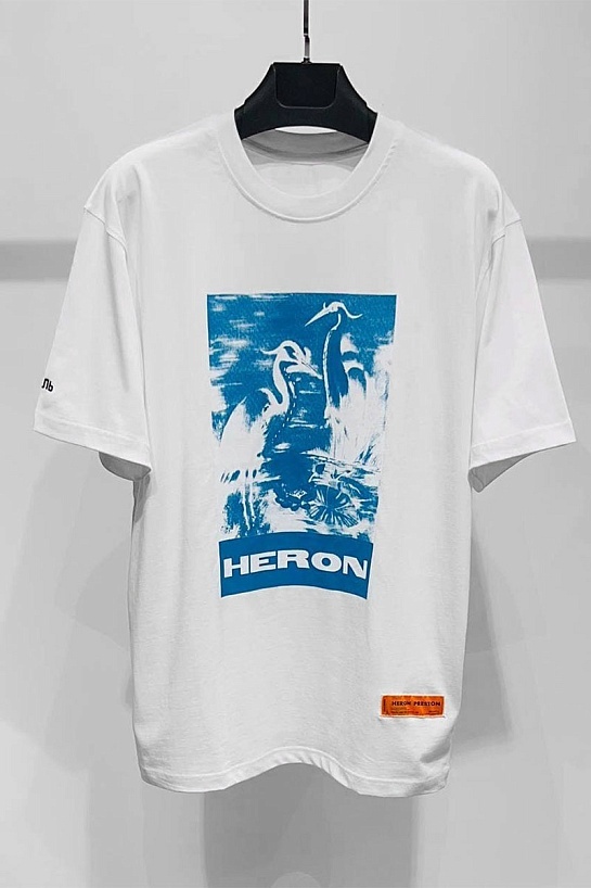 Белая оверсайз футболка Heron Preston - Blue Herons