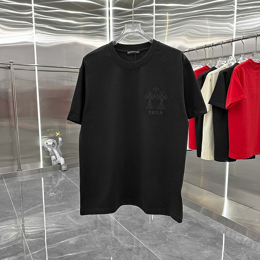 Чёрная оверсайз футболка Chrome Hearts Premium   
