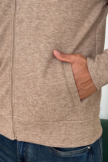 Мужская коричневая кофта на молнии Loro Piana   