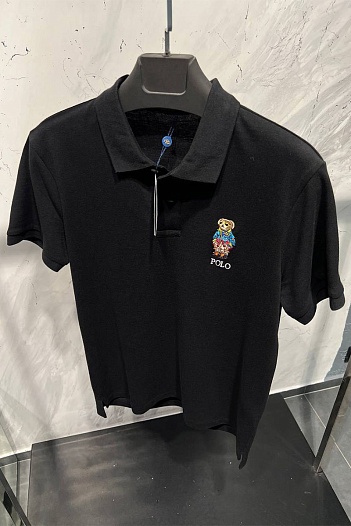 Мужское чёрное поло Polo Ralph Lauren "Bear"   
