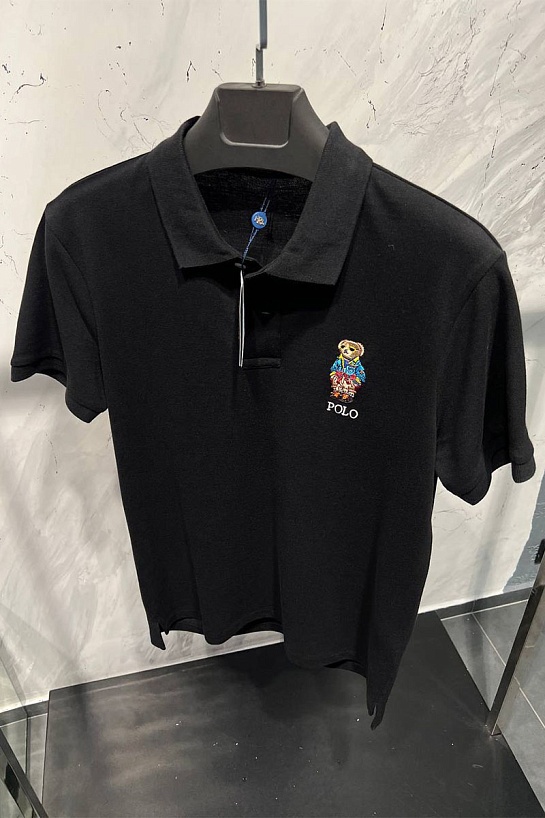 Мужское чёрное поло Polo Ralph Lauren "Bear"