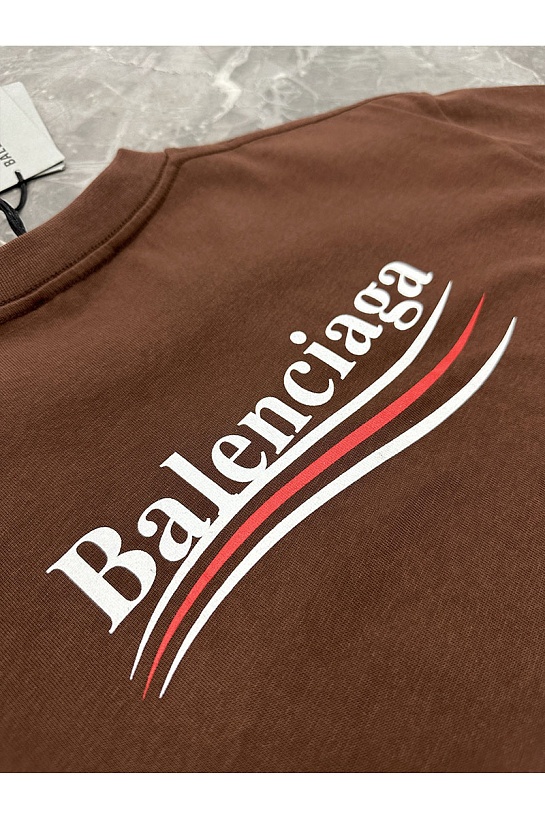 Оверсайз футболка Balenciaga Political Campaign - Brown