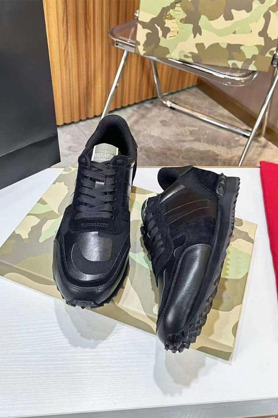 Комбинированные кроссовки Valentino Rockrunner - Black