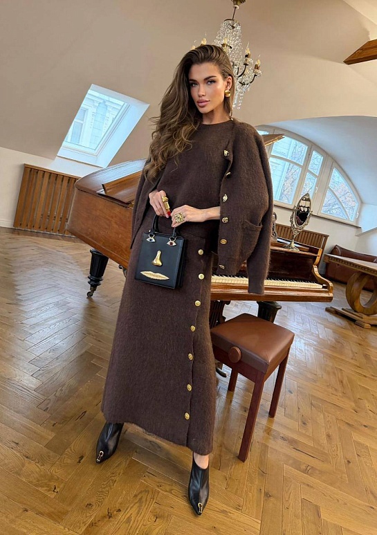 Женский кардиган коричневого цвета Schiaparelli premium