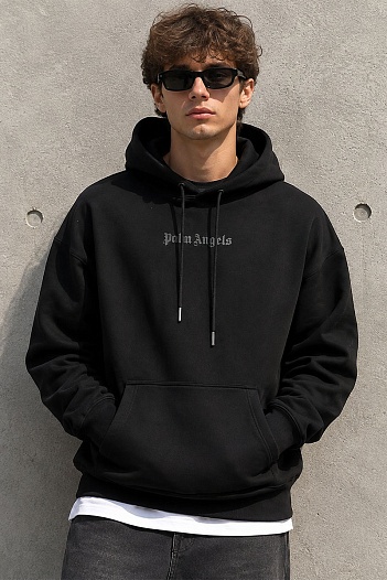 Чёрное оверсайз худи Palm Angels Classic logo-print   