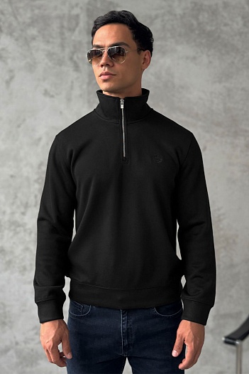 Утеплённая кофта Loro Piana zip-neck - Black   