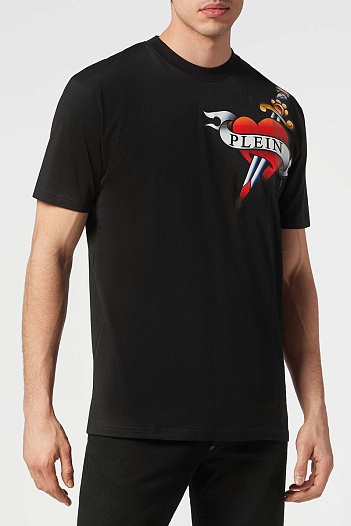 Мужская чёрная футболка Philipp Plein SS Love   