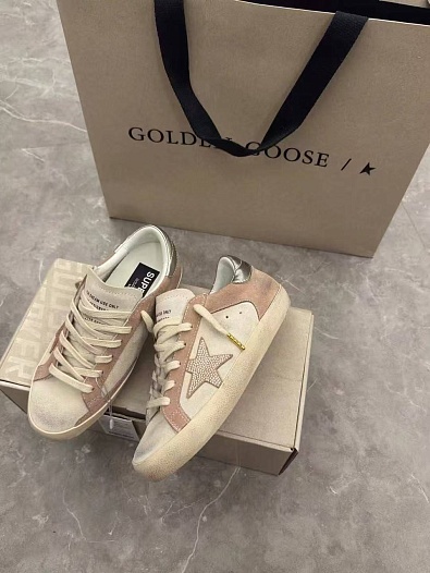Женские кожаные кроссовки Golden Goose Super Star premium   