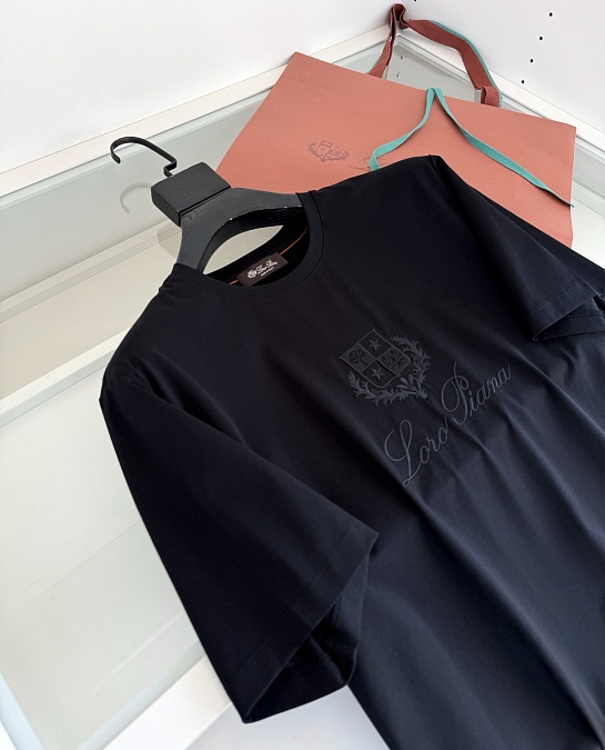 Мужская чёрная футболка Loro Piana premium