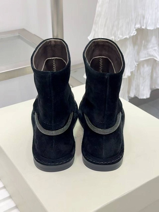 Женские замшевые сапоги Brunello Cucinelli premium - Black