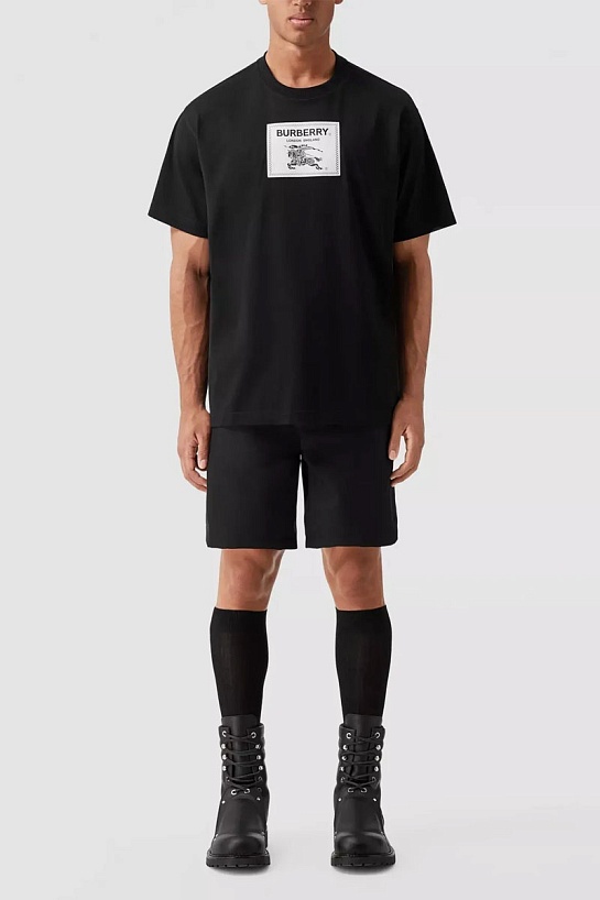 Чёрная футболка Burberry Roundwood Label