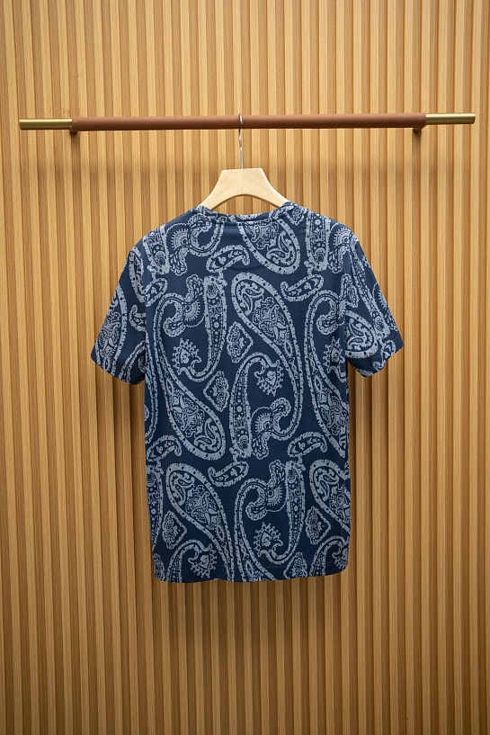 Синяя футболка с узором пейсли Etro Premium