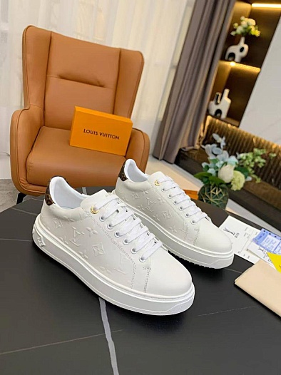 Женские кожаные кроссовки Louis Vuitton Time Out - White   