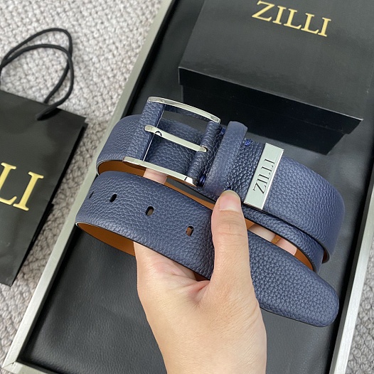 Двусторонний кожаный ремень Zilli Premium (ширина 3.8 см)   