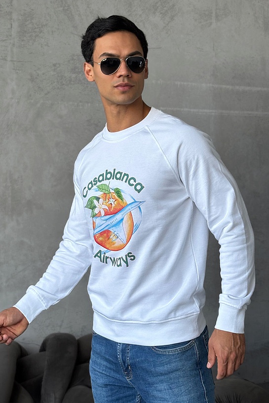 Белый свитшот Casablanca Orbite Autour De l'Orange