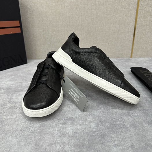 Мужские кроссовки Ermenegildo Zegna Triple Stitch - Black / White   