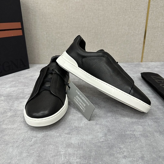 Мужские кроссовки Ermenegildo Zegna Triple Stitch - Black / White