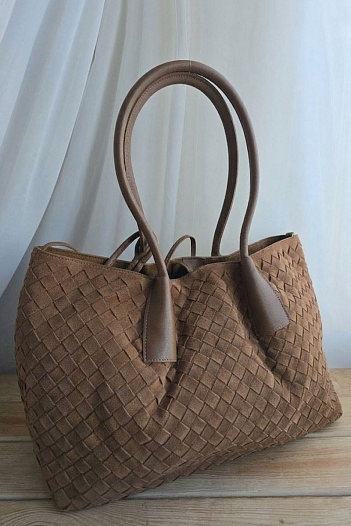 Замшевая сумка Bottega Veneta intrecciato 42x26   