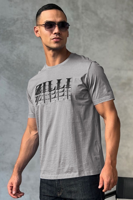 Мужская футболка Zilli серого цвета
