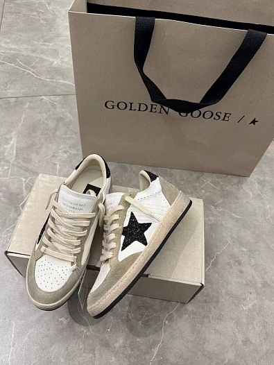 Женские кожаные кроссовки Golden Goose Super Star premium   