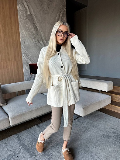 Женский белый кардиган Loro Piana   