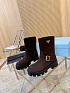 Женские замшевые сапоги Prada Suede premium