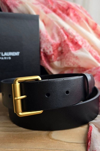 Женский кожаный ремень Yves Saint Laurent (длина  85 / 90 см)   
