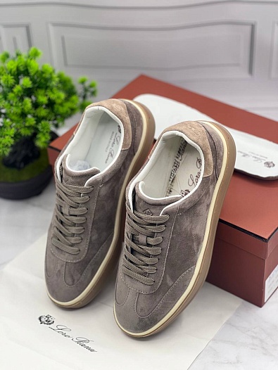 Замшевые кроссовки Loro Piana Tennis Walk - Beige   