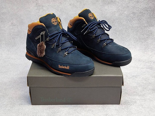 Мужские ботинки с мехом Timberland Euro Rock Hiker - Navy   