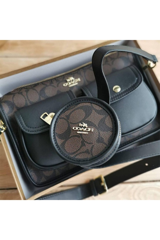 Женская кожаная сумка Coach 27x18 см (2 расцветки)