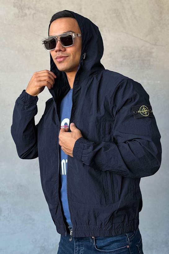 Куртка синего цвета Stone Island compass-patch