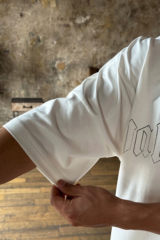 Белая оверсайз футболка Palm Angels logo print