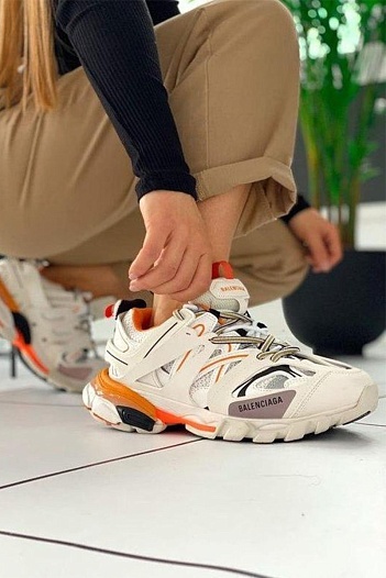 Кроссовки Balenciaga Track - White / Orange   