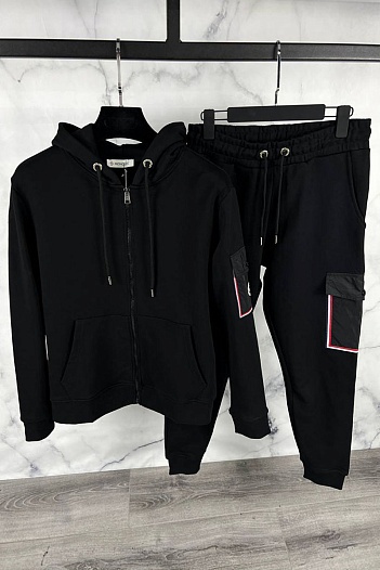 Спортивный костюм чёрного цвета side pocket   